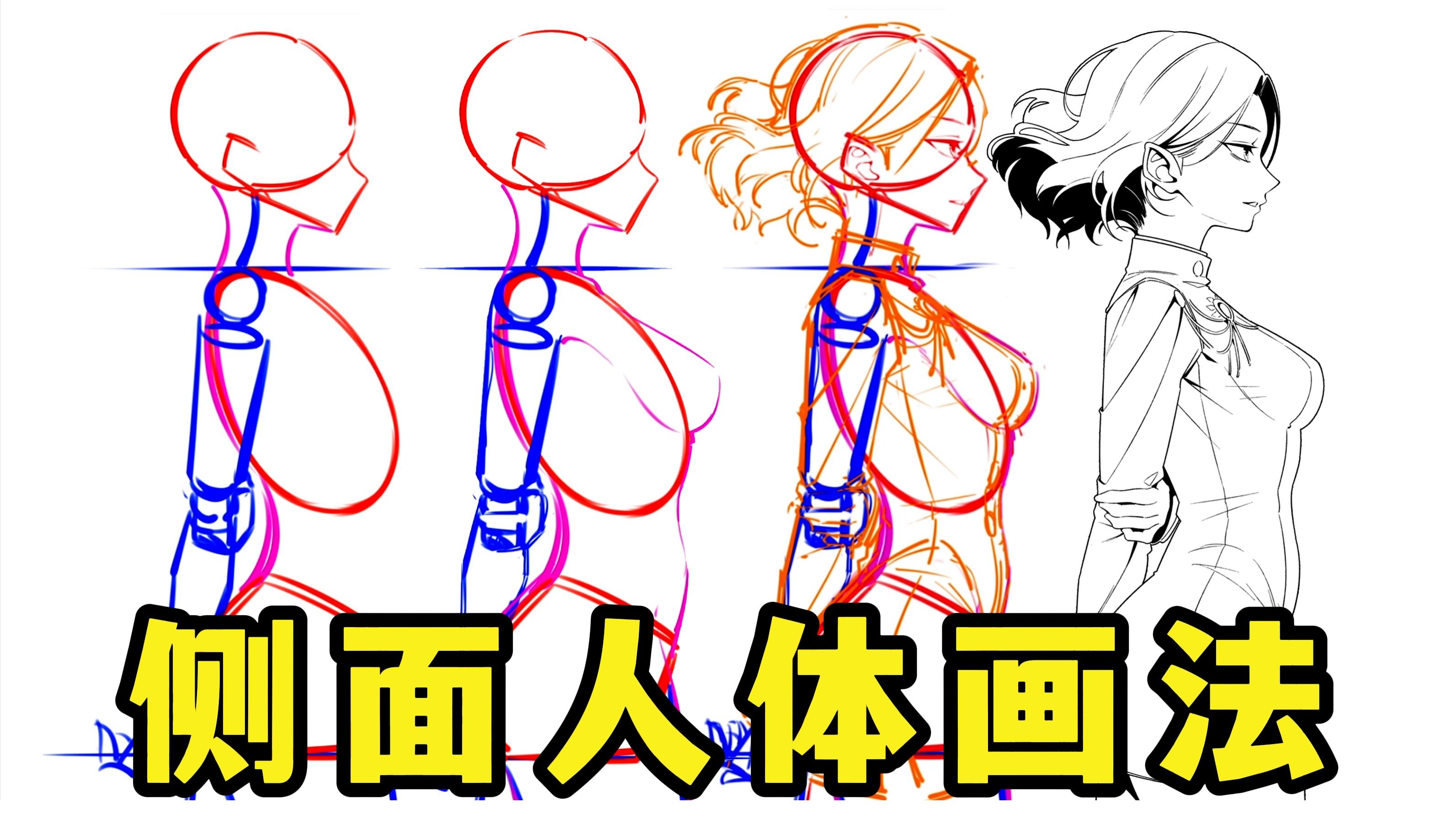 侧面人体总是画不好?这个视频一次性给你讲清楚!