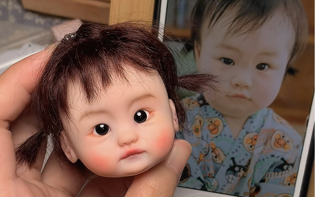 ob11真人写实风软陶手工娃娃 撅嘴宝宝