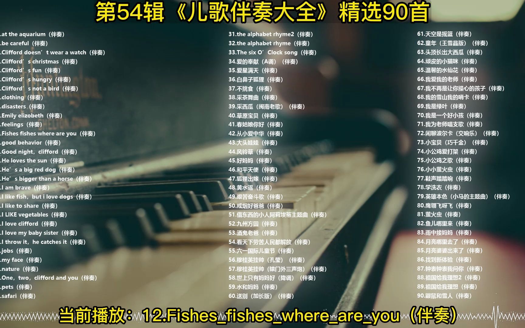 [图]12.Fishes_fishes_where_are_you（伴奏）-DJ晓贝伴奏制作整理，每天更新