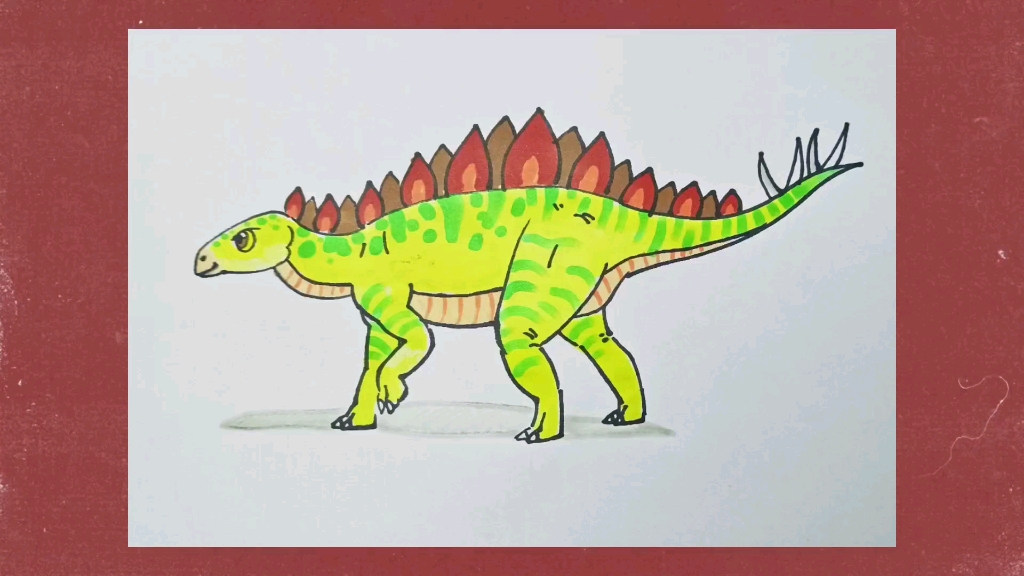 恐龙绘画教程之剑龙,讲解详细,适合跟画