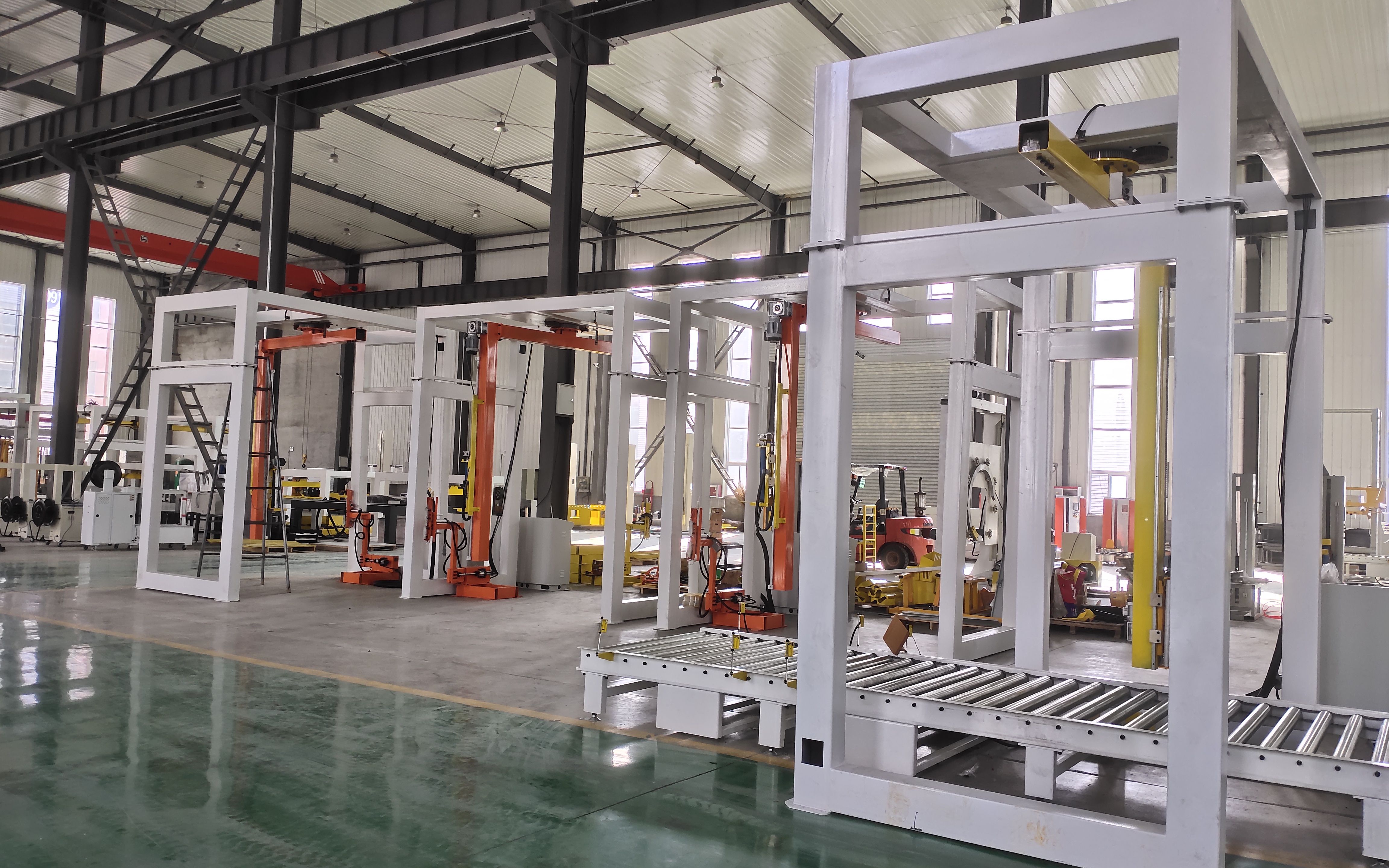 abb码垛机自动绕膜缠膜流水线