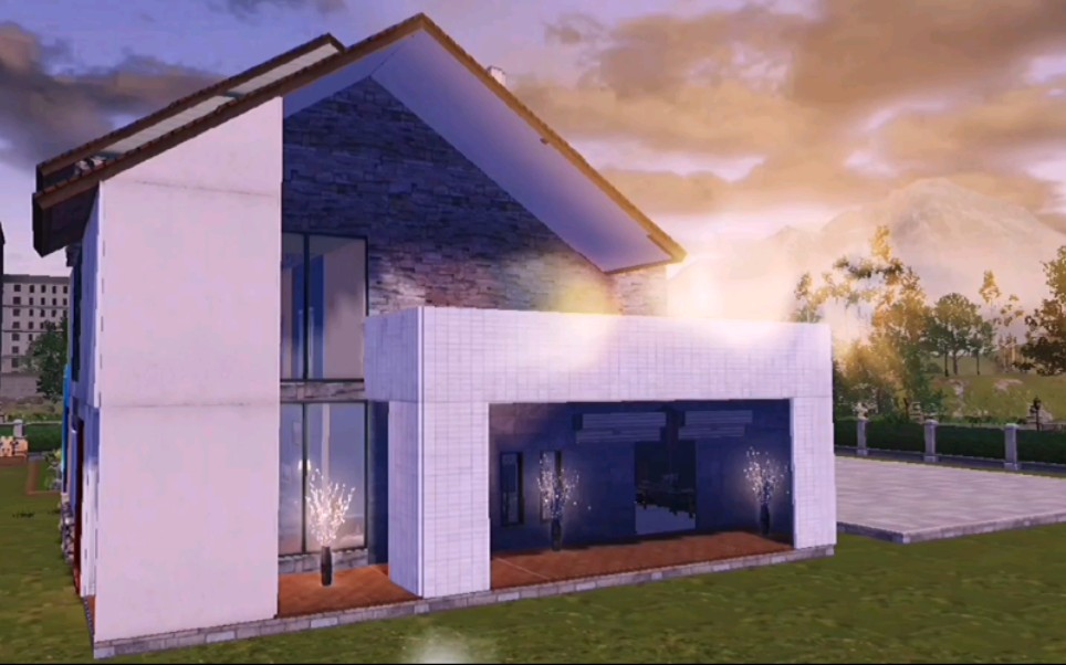 明日之后眷乡单人现代温馨别墅模4仿建第一个原创小房子内饰魔改