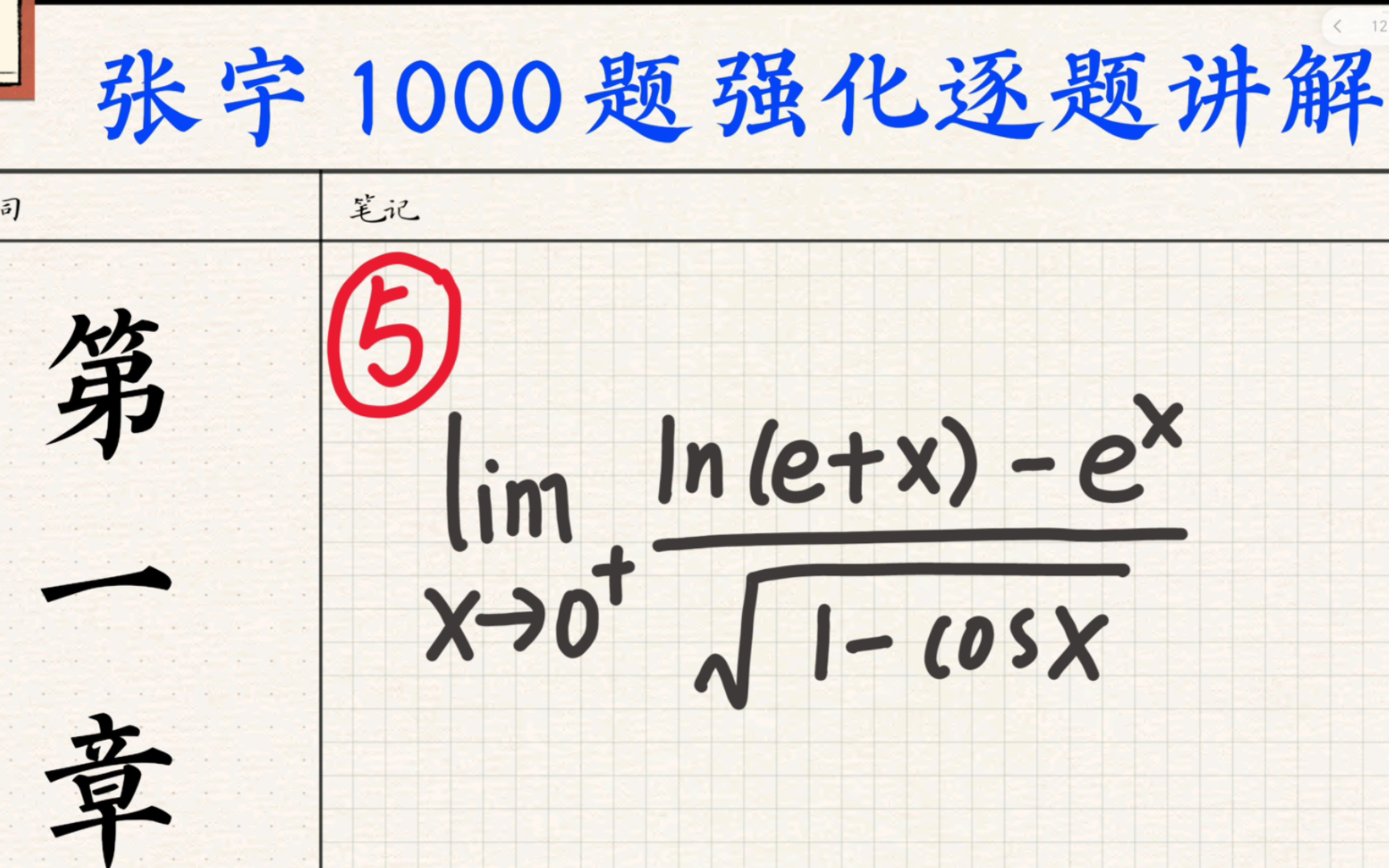 【张宇1000题】强化:第一章:第5题哔哩哔哩bilibili