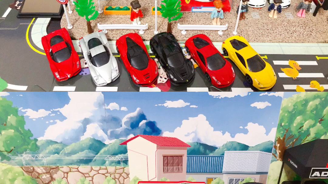 takara tomy tomika 多美卡 法拉利场景,advan场景!