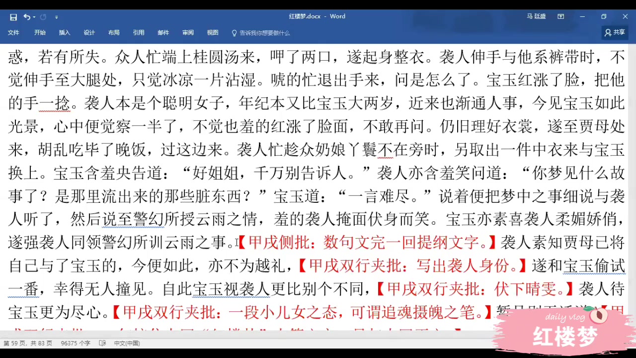 【红楼梦脂砚斋评本】白话第六回1:贾宝玉初试云雨情,刘姥姥看外孙儿女哔哩哔哩bilibili