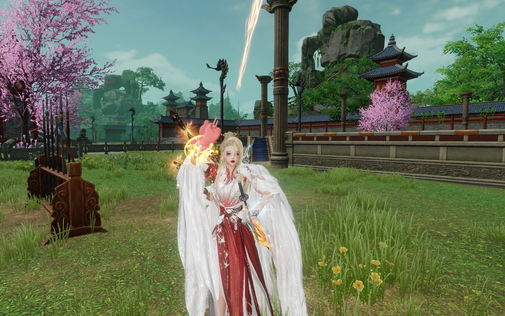 剑网3- 霸刀 成女 大师赛武器   月绒绒 粉色