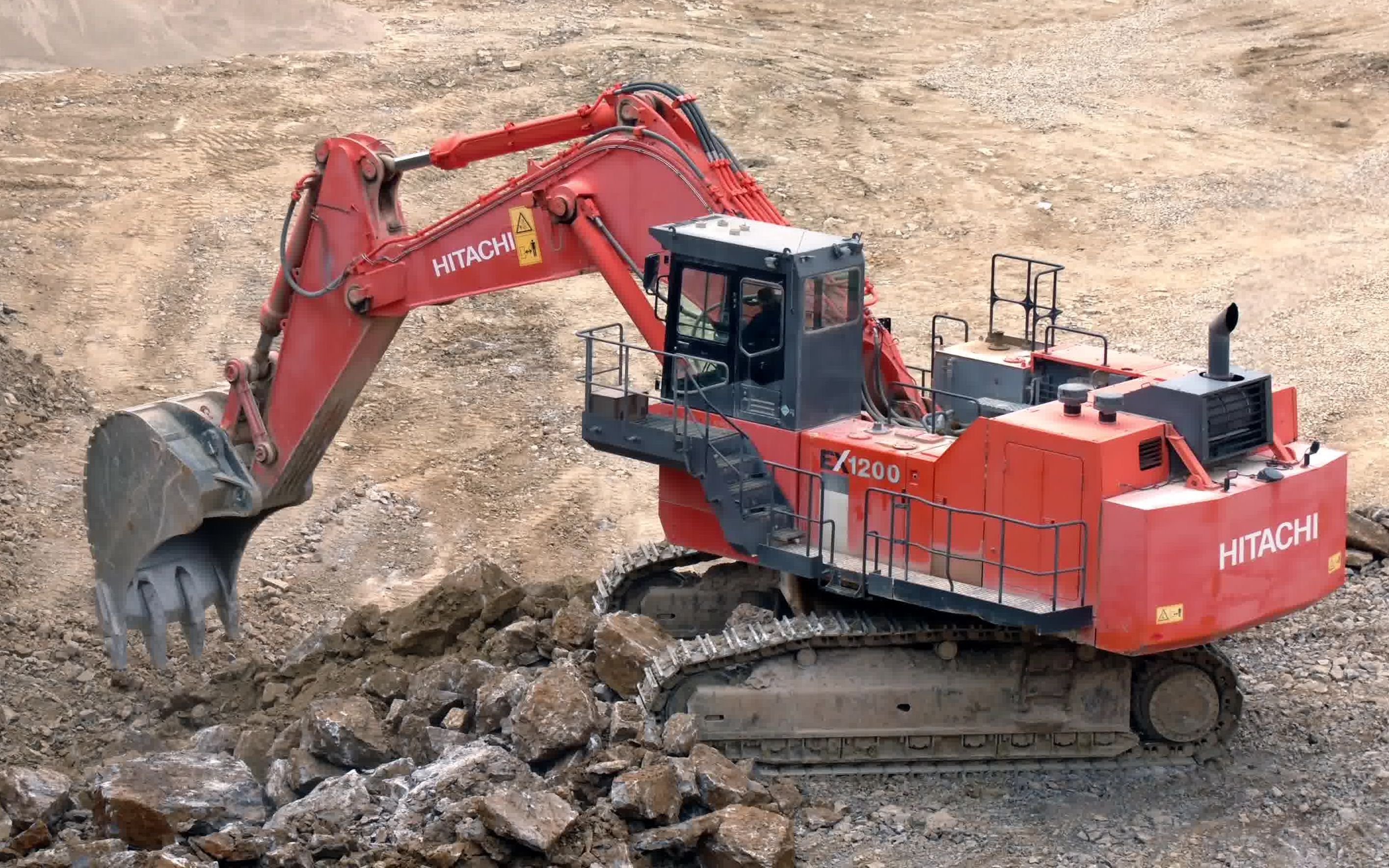 4k日立ex1200-6挖掘机cat 775g卡车_哔哩哔哩_bilibili