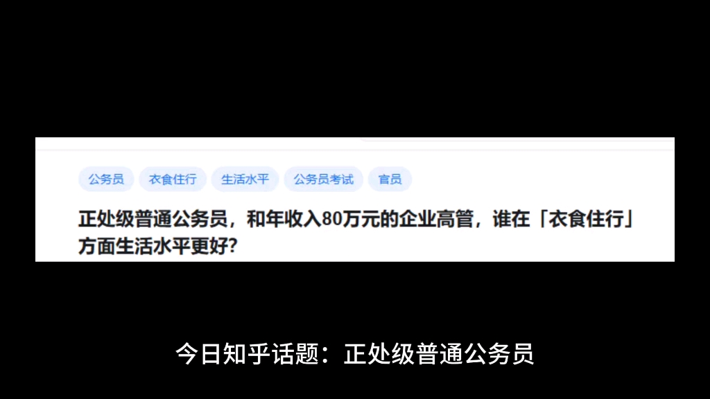 正处级普通公务员,和年收入80万元的企业高管,谁在「衣食住行」方面生活水平更好?哔哩哔哩bilibili