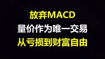 当我放弃MACD，把量价作为唯一交易系统，从亏损严重到财富自由！