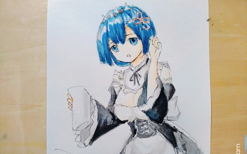 水彩手绘从零开始的异世界生活蕾姆