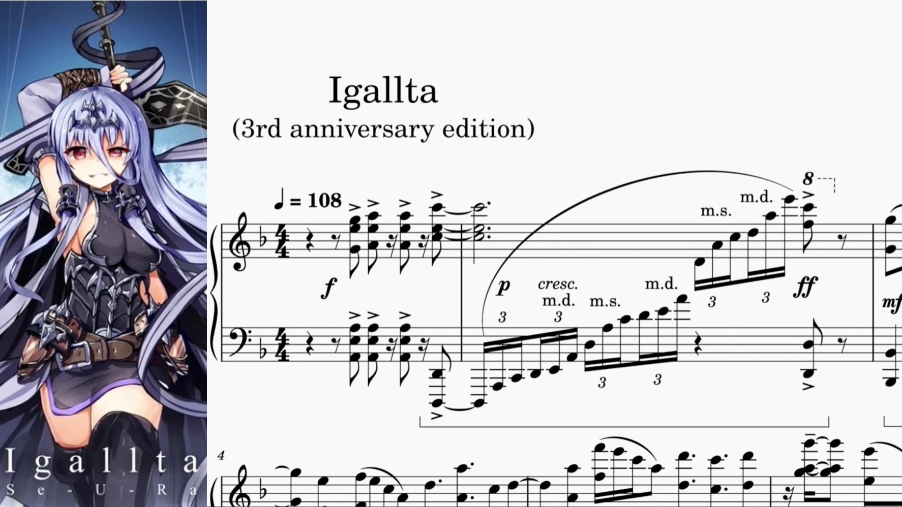 【phigros】igallta 钢琴改编 - 三周年重制版(可演奏)