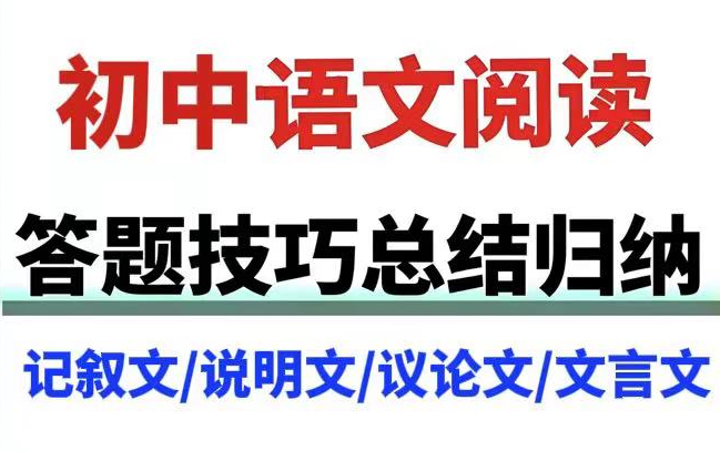 全101集【初中语文阅读答题技巧】总结归纳记叙文/说明文/议论文/文言文,视频+PDF讲义哔哩哔哩bilibili