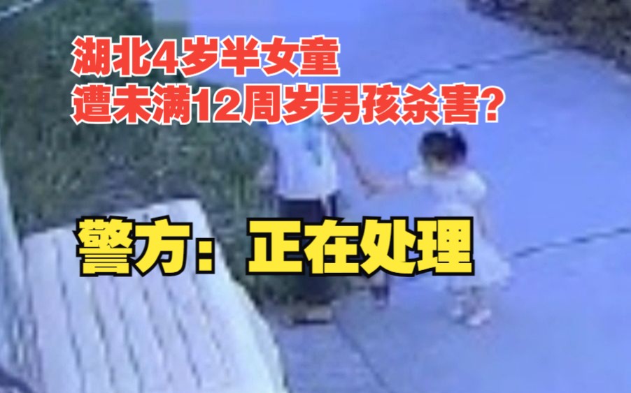 湖北4岁半女童遭未满12周岁男孩杀害?警方:此案正在处理