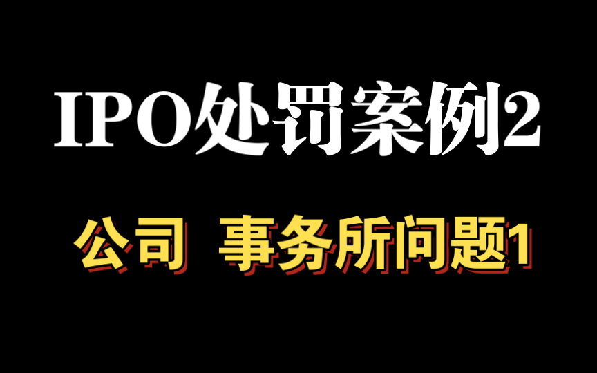 IPO处罚案例2,被审计单位和事务所存在的问题(上)哔哩哔哩bilibili