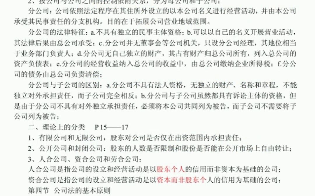 新公司法考试笔记/重点复习资料试卷哔哩哔哩bilibili