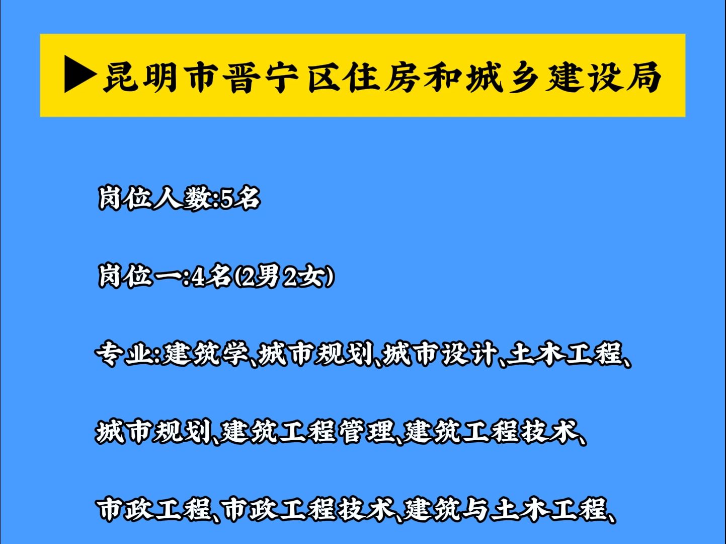 昆明市晋宁区住房和城乡建设局岗位哔哩哔哩bilibili