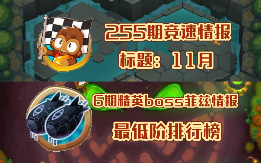 255期竞速情报 标题:11月 6期精英boss菲兹情报 最低阶排行榜|气球塔防6【萝莉Pop】网络游戏热门视频