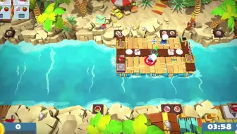 Overcooked2 海滩2-2 双人划船1848 军训大尾巴狼第一天就毕业？撒花