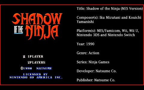 [图]Shadow of the Ninja (NES) [Soundtrack in FULL HD & 320 KBPS]-