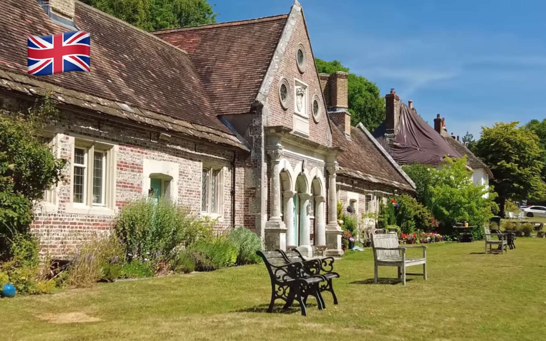 【4k超清】7月夏季漫步游英国乡村米尔顿阿巴斯(milton abbas) 拍摄