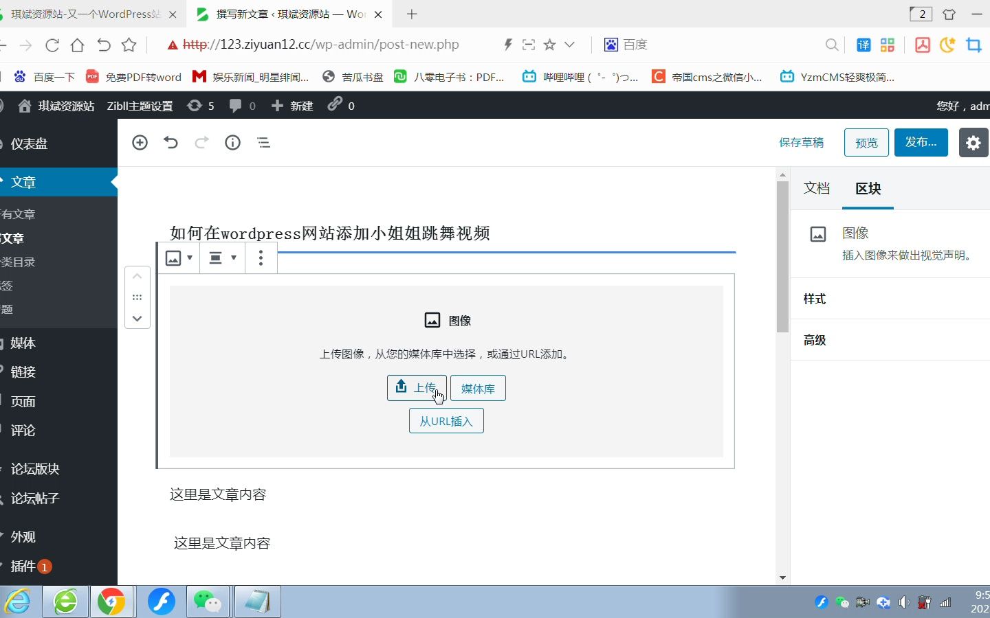 如何在wordpress网站添加小姐姐跳舞视频哔哩哔哩bilibili