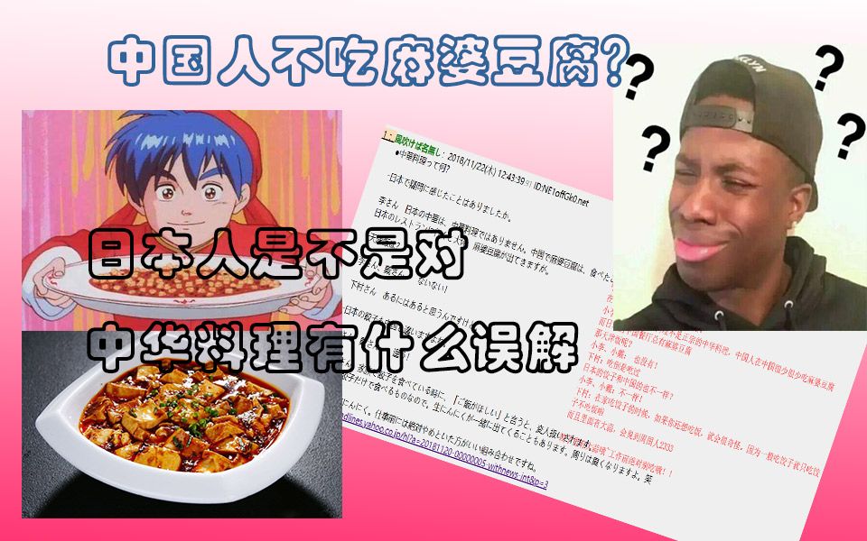 中国人不吃麻婆豆腐?日本人是不是对中华料理有什么误解 已翻译哔哩哔哩bilibili