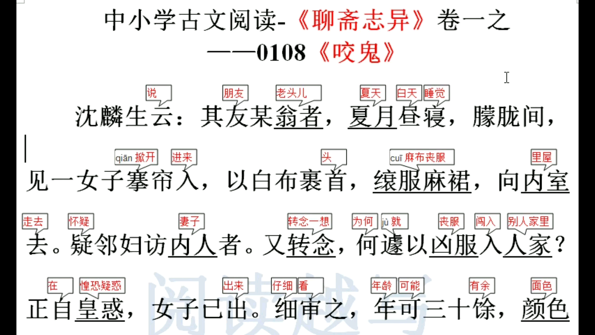 [图]读《聊斋志异》，学文言古文：鬼狐故事之《咬鬼》