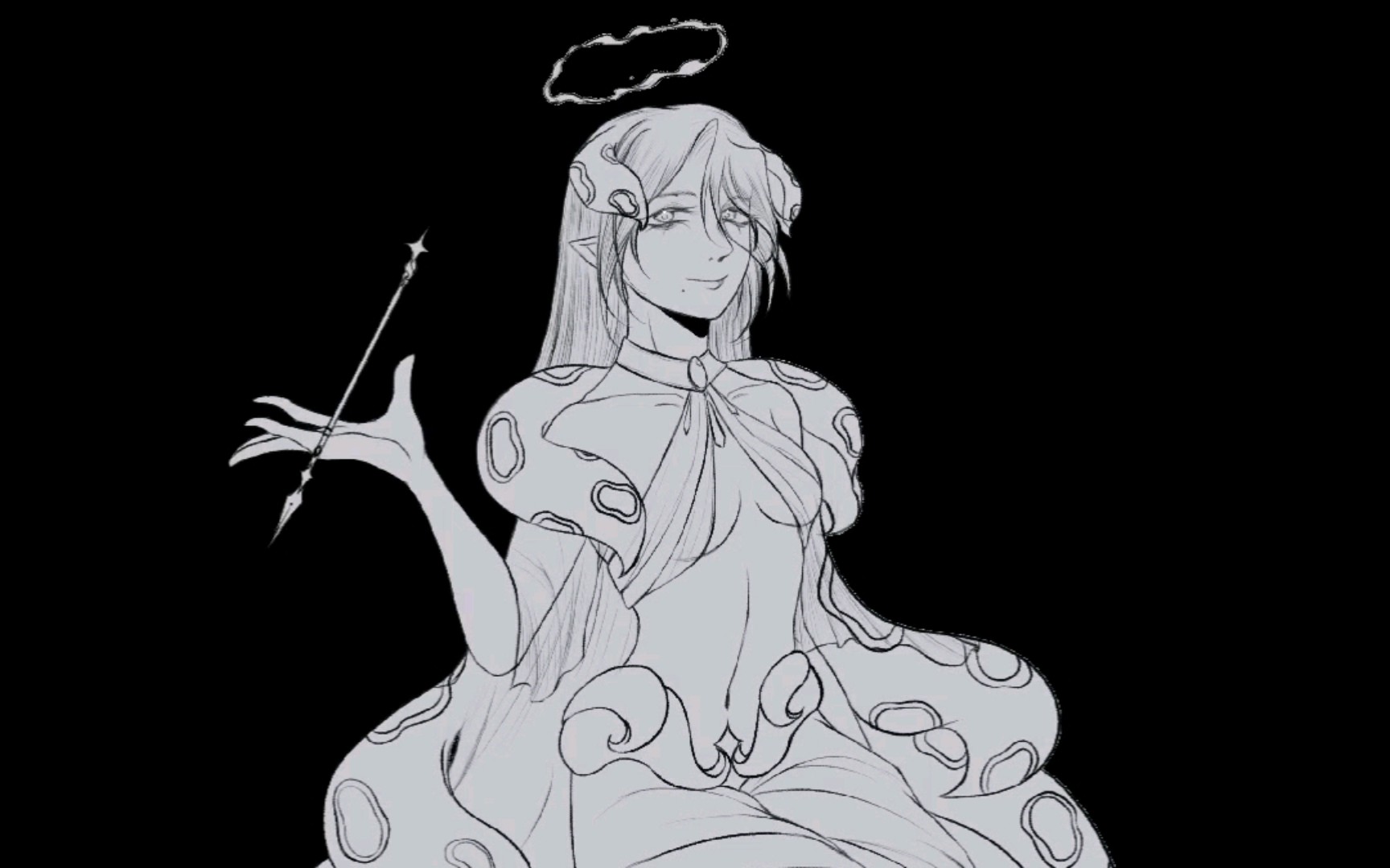 【绘画过程】章鱼娘1