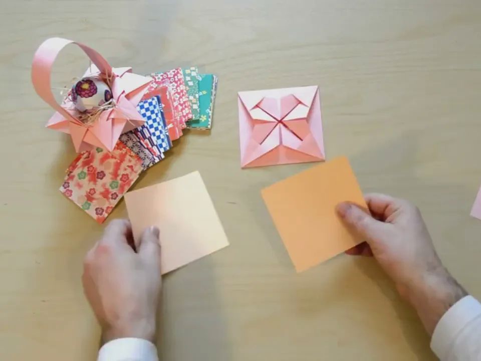 【yellow paper origami】篮子折纸教程make paper basket