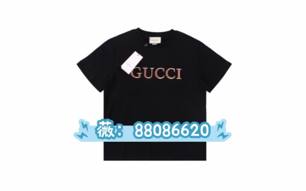 推荐仿的Gucci古驰字母logo金标刺绣 短袖T恤哔哩哔哩bilibili