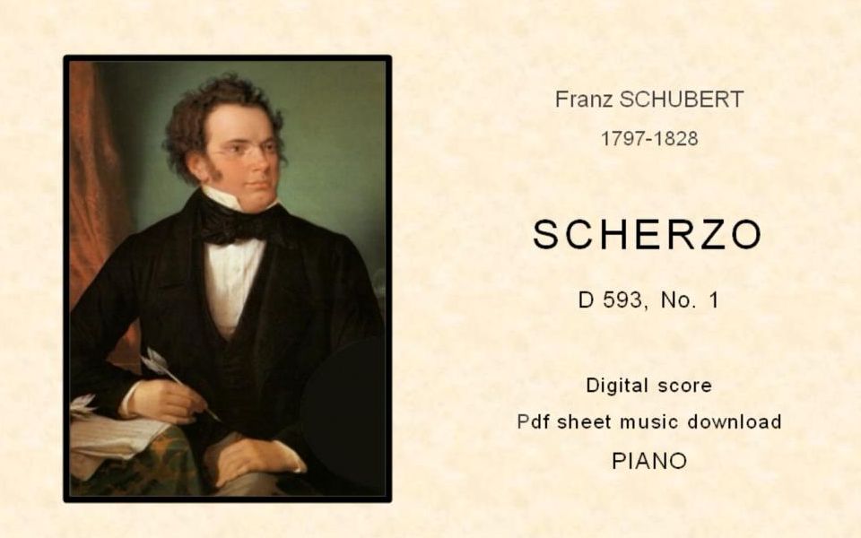 [图]【钢琴】舒伯特 - 谐谑曲 D.593 No.1 Schubert - Scherzo D.593, No. 1