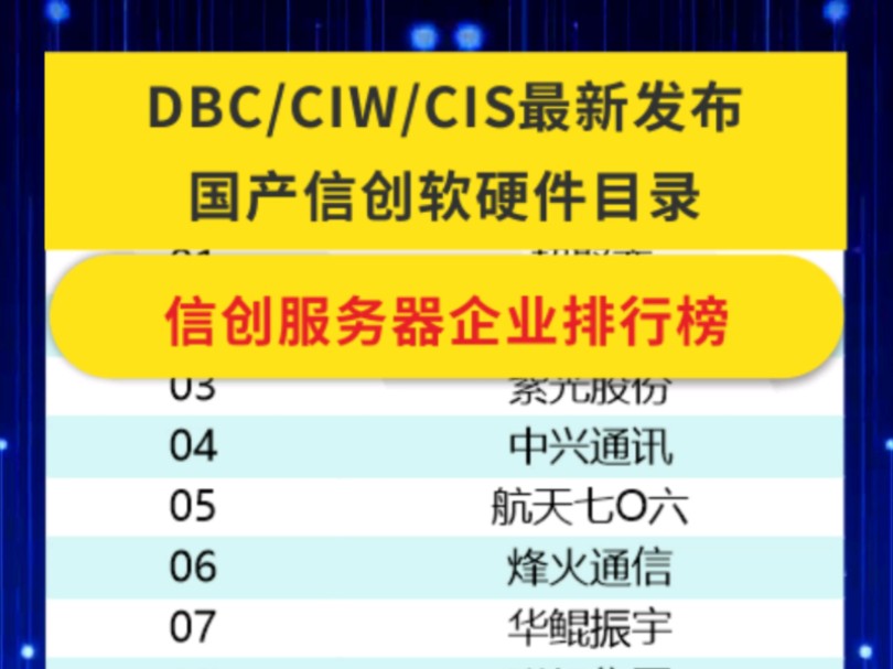 最新国产信创服务器企业排行榜#信创服务器 #国产服务器 #中国服务器企业哔哩哔哩bilibili