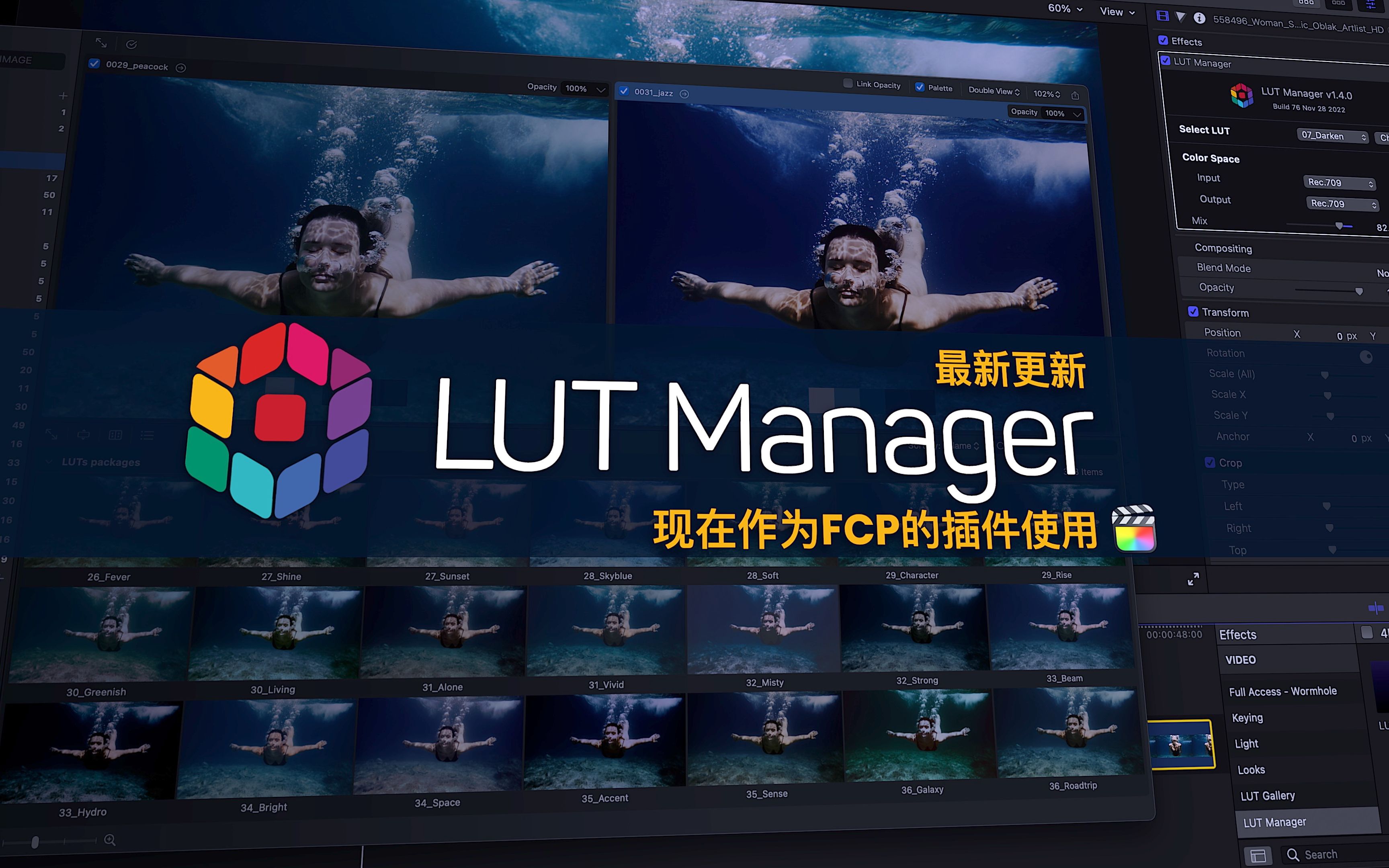 LUTx一款非常实用且强大的luts 管理工具 FCPX lut 管理