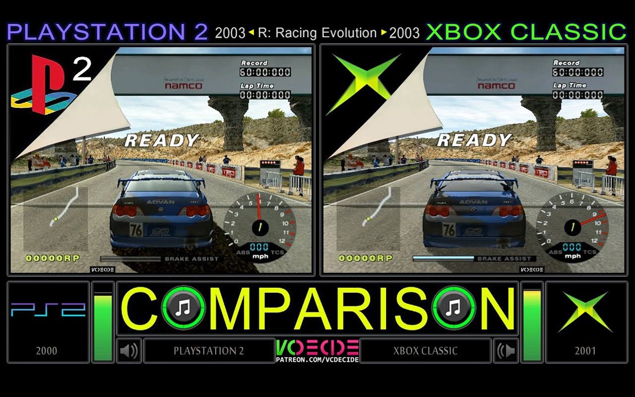 [图]2003年《山脊赛车：进化》PS2 vs Xbox | 并排画质对比 | VCDECIDE