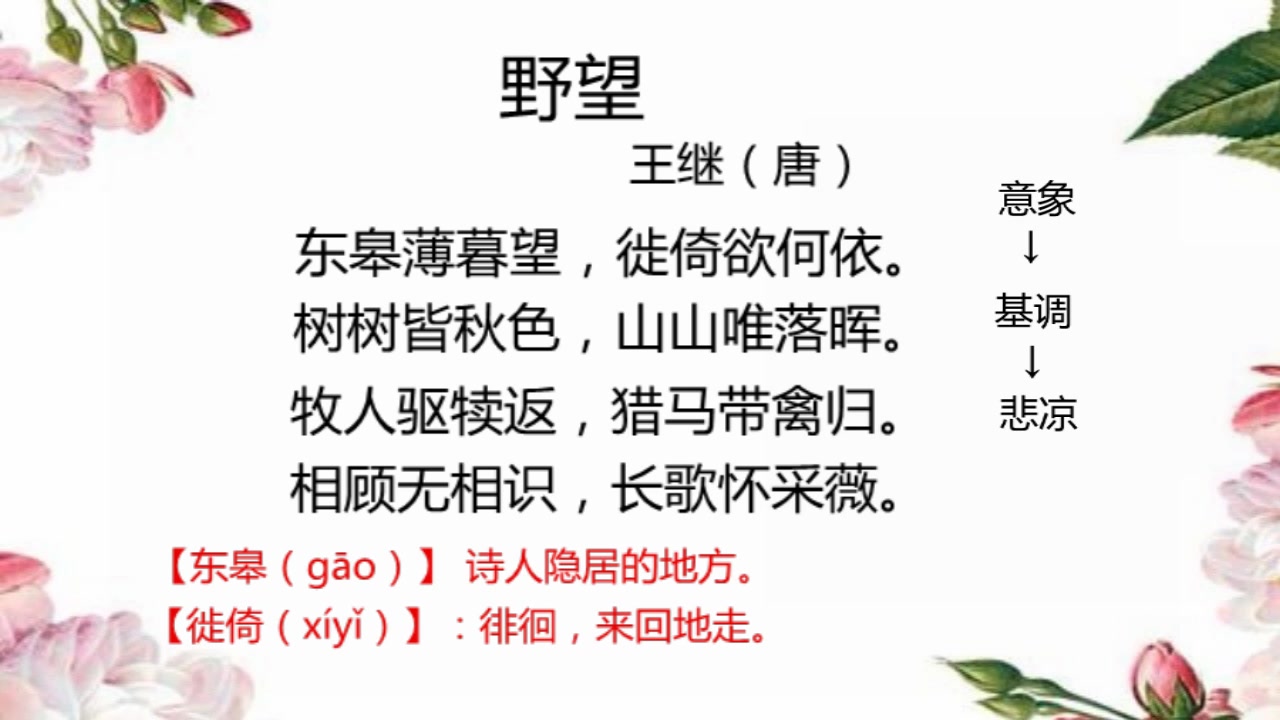 初中语文:古诗词《野望》赏析,诗词翻译,助你轻松理解古诗词哔哩哔哩bilibili