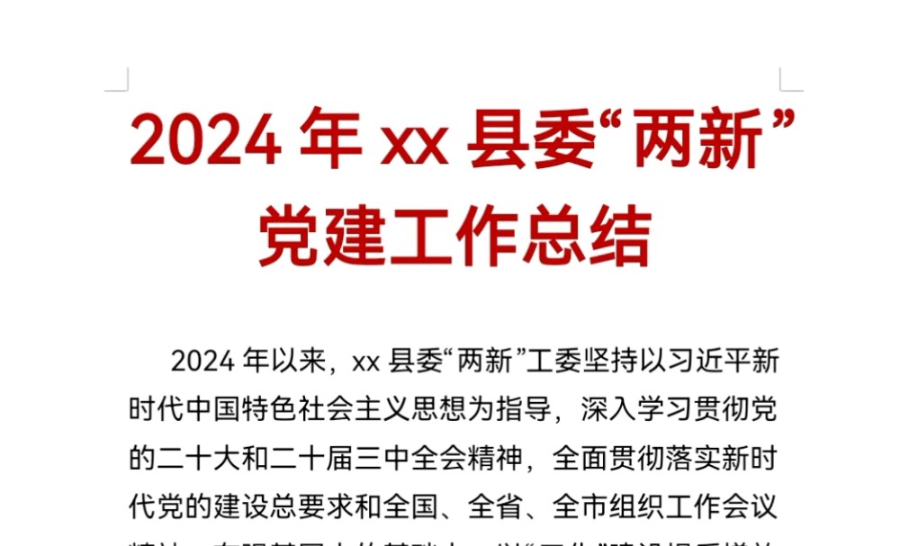 2024年xx县委“两新”党建工作总结哔哩哔哩bilibili