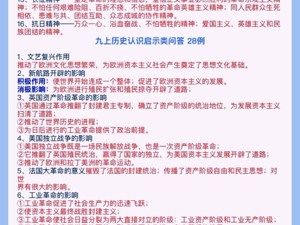 初中历史全套知识点总结哔哩哔哩bilibili