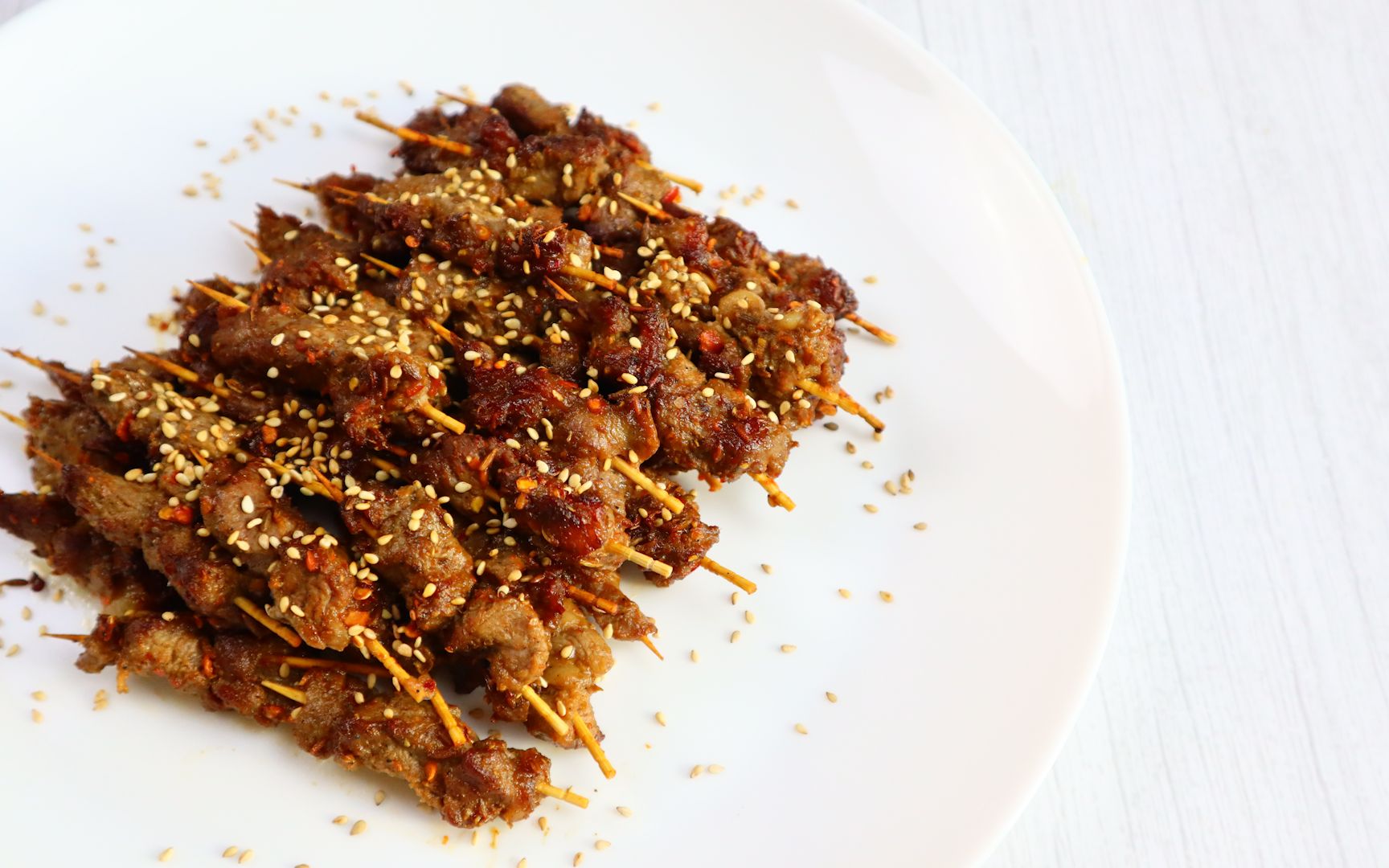 牙签羊肉我的一天吃什么在家自制小零食空气炸锅食谱