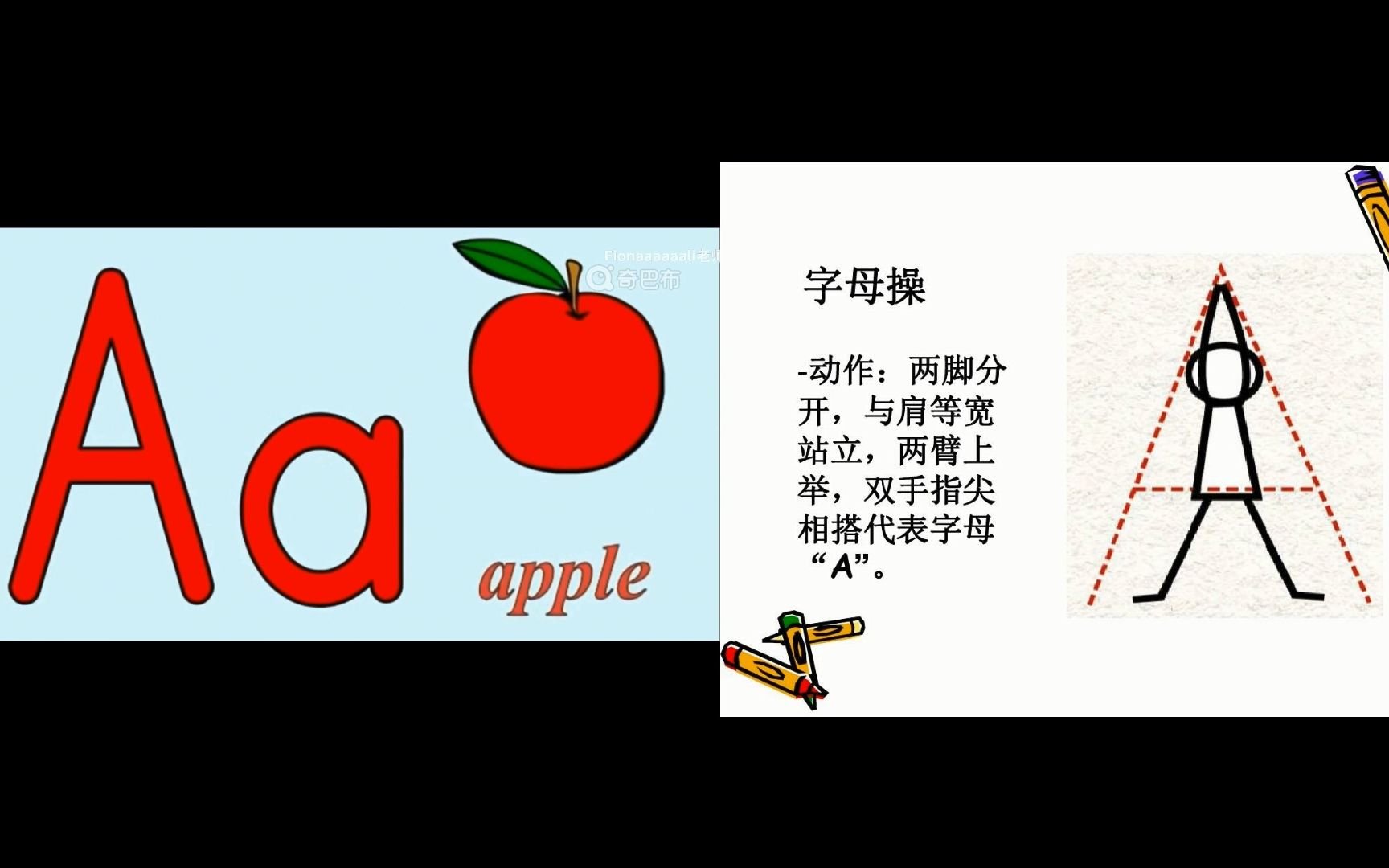 [图]A is for apple英语自然拼读字母操