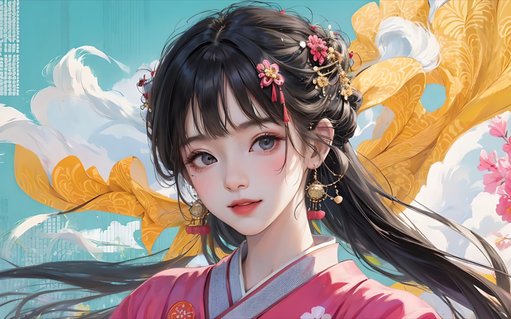 【ai绘画】和风美少女|横版