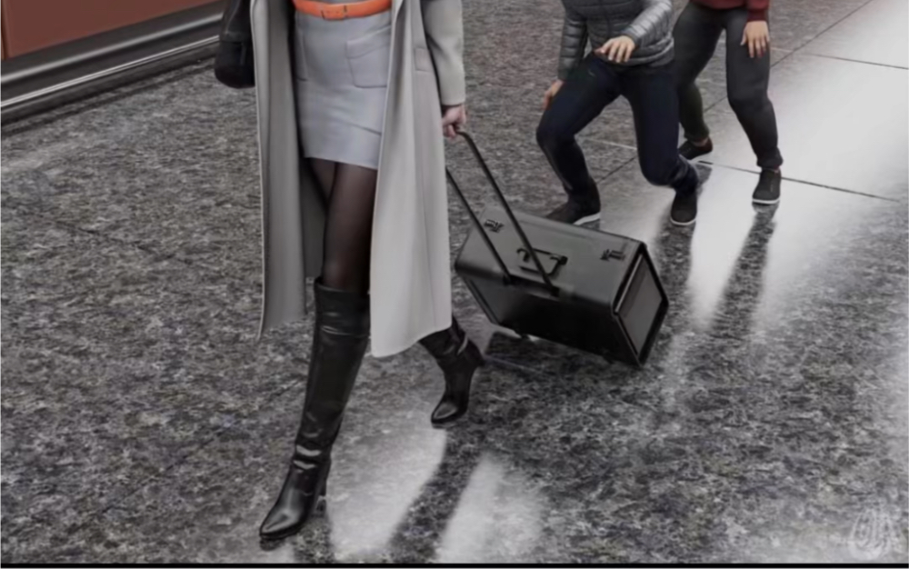 过膝长靴空姐乘务员漫画,多样风格漫画.