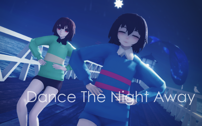 【mmd∥undertale】 dance the night away 77frisk, chara77