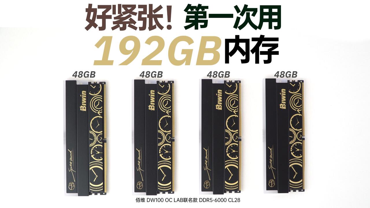白TV】好紧张！第一次用192GB大内存——佰维BIWIN DW100 DDR5 6000 C28 