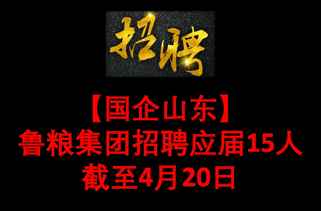 【国企山东】鲁粮集团招聘应届15人 截至4月20日哔哩哔哩bilibili