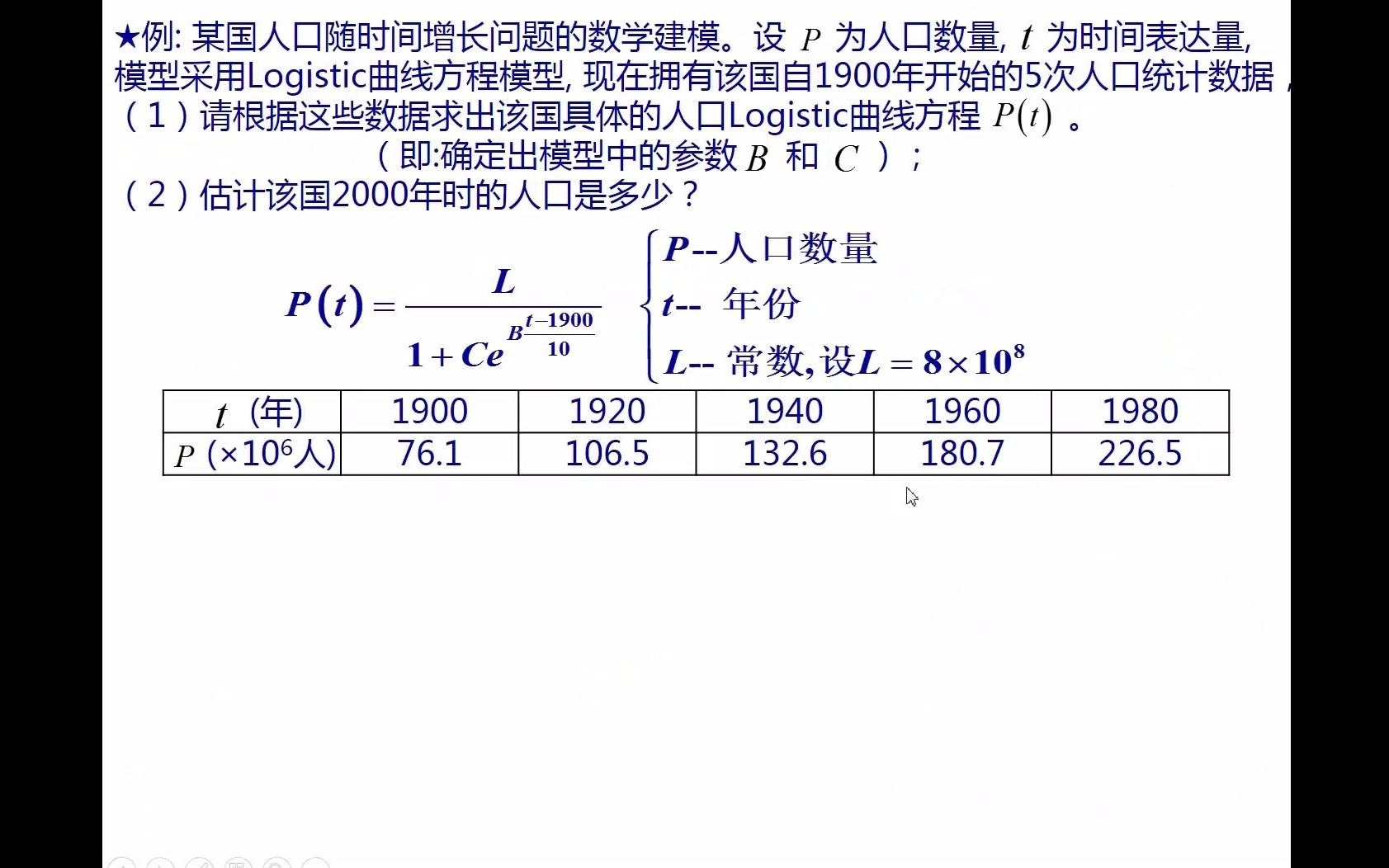 [图]《MATLAB科学计算与可视化》-选学内容-人口增长问题的数学建模