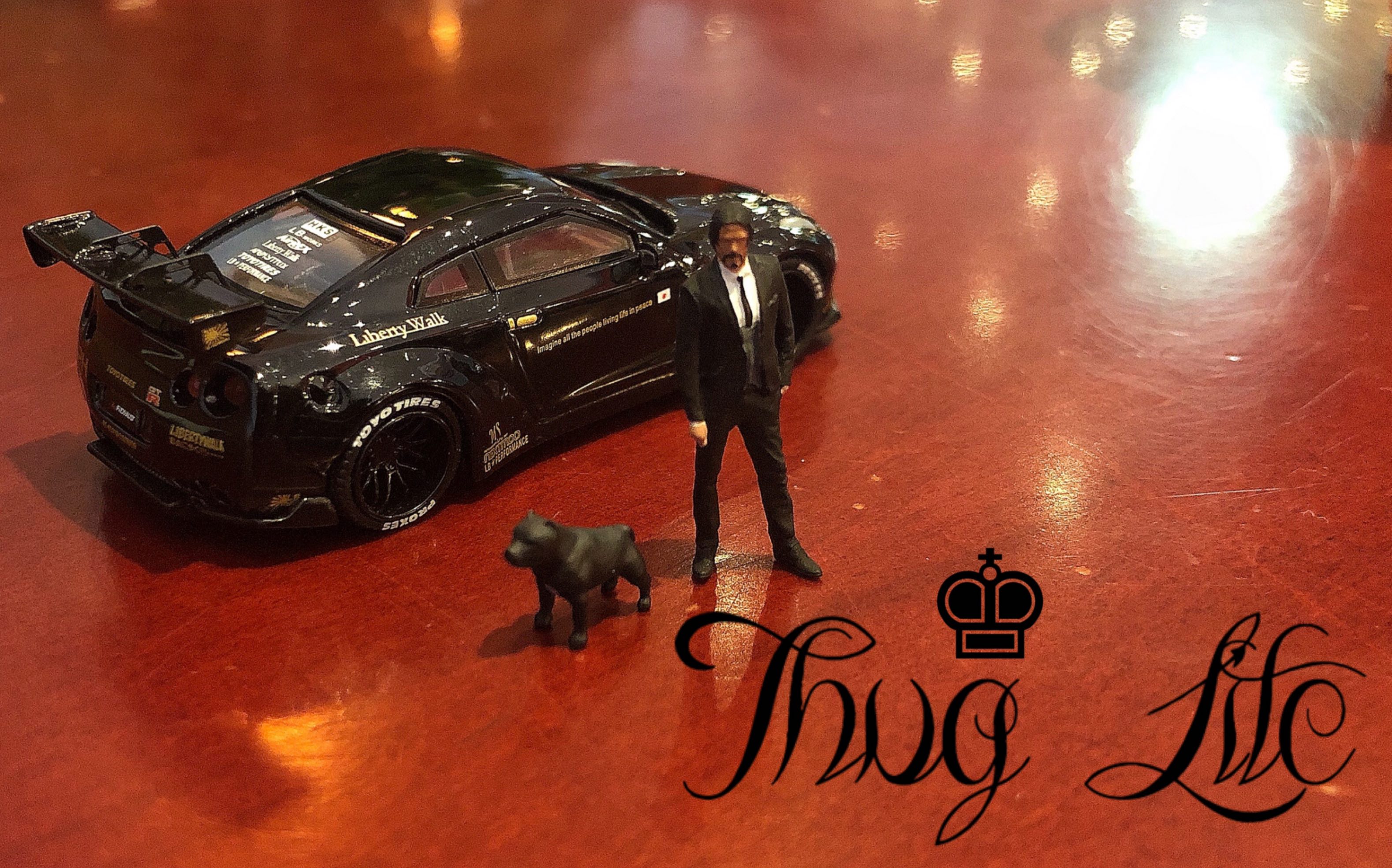 [图]黑手党的狗与GTR TIME MODEL 1：64 LB R35宽体 MiniArt杀手人偶+猎犬