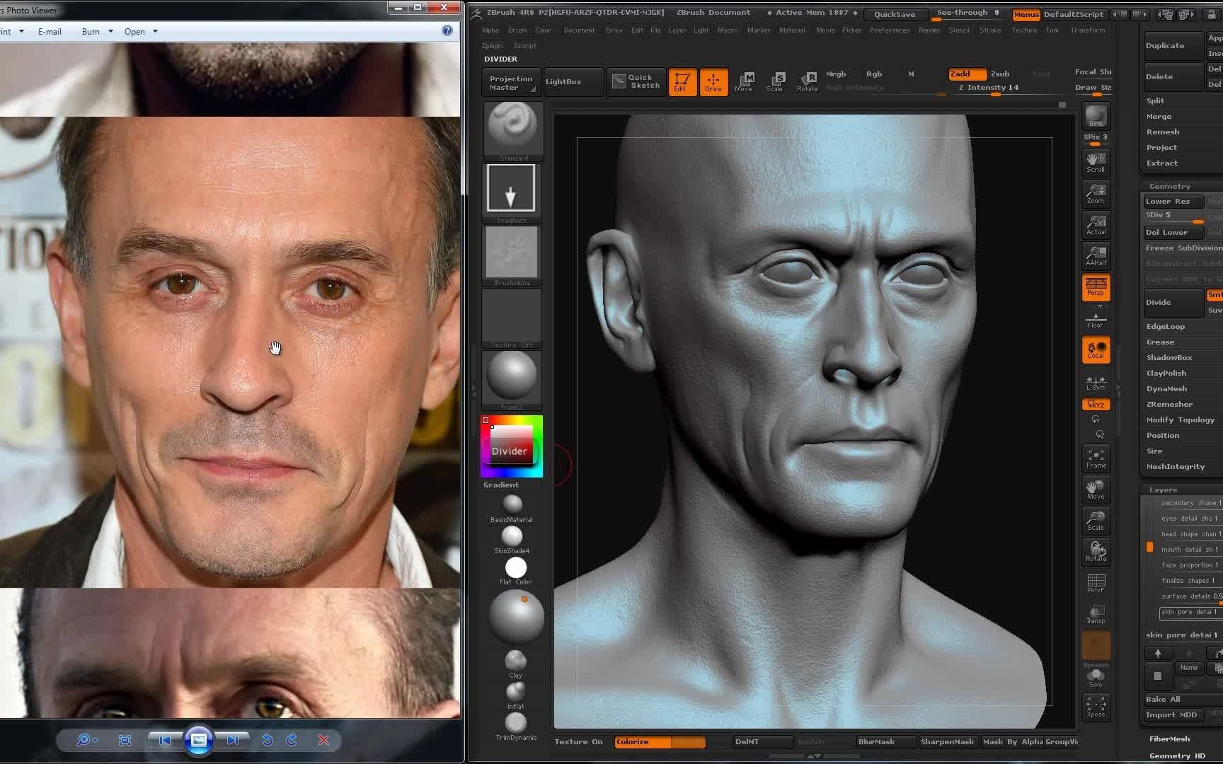 【zbrush】 人头肖像雕刻教程-皱纹以及细节雕刻