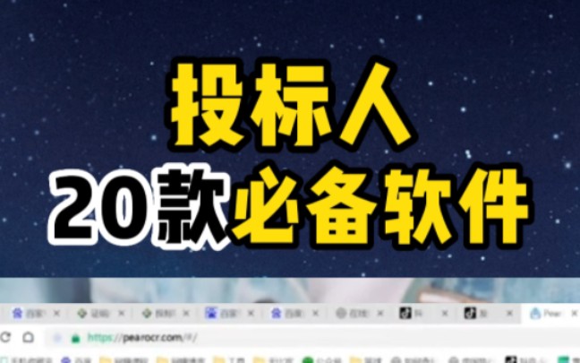 投标人需要用到哪些软件工具?哔哩哔哩bilibili