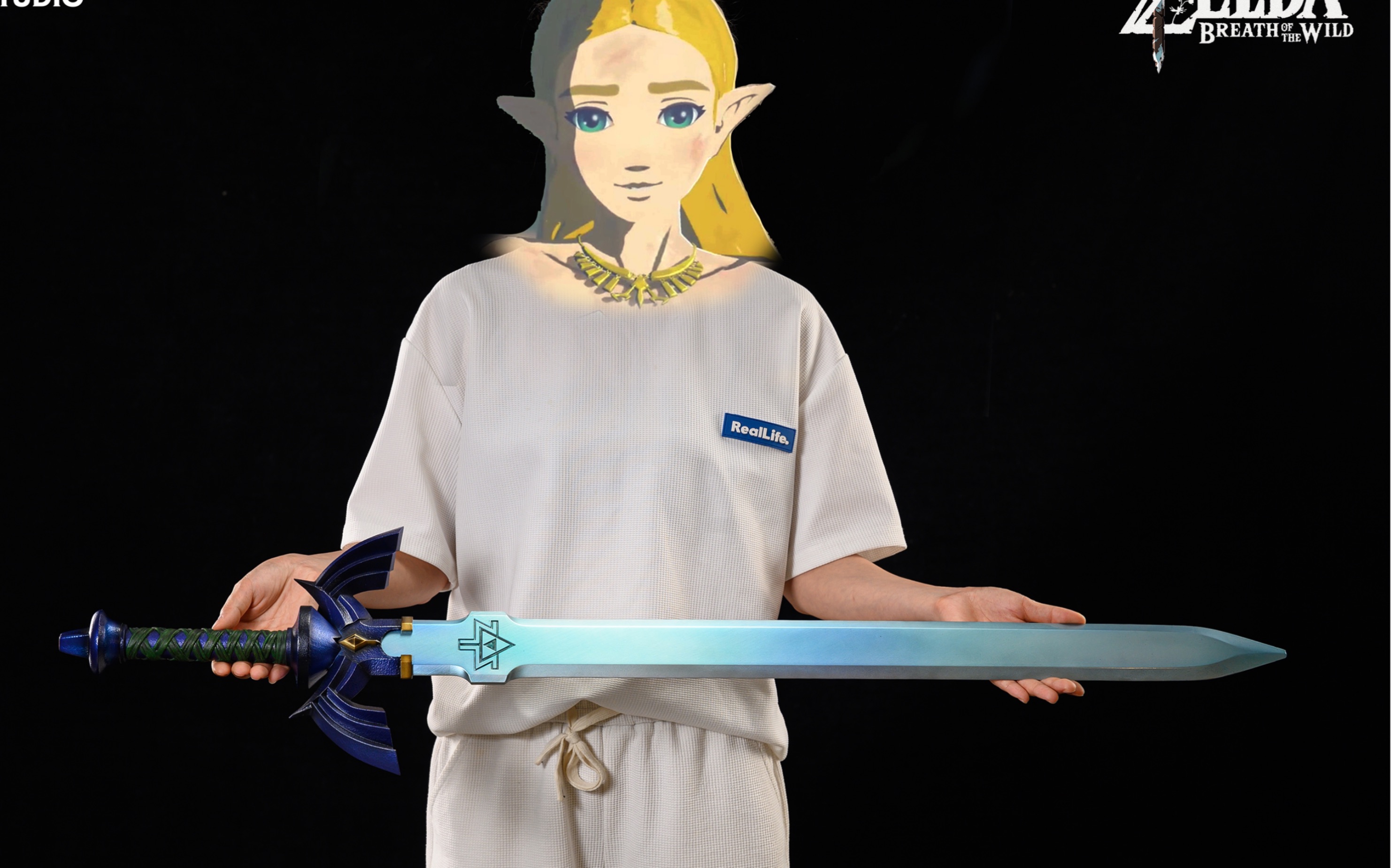 塞尔达传说一比一驱魔之剑手办雕像 这剑你看行不行