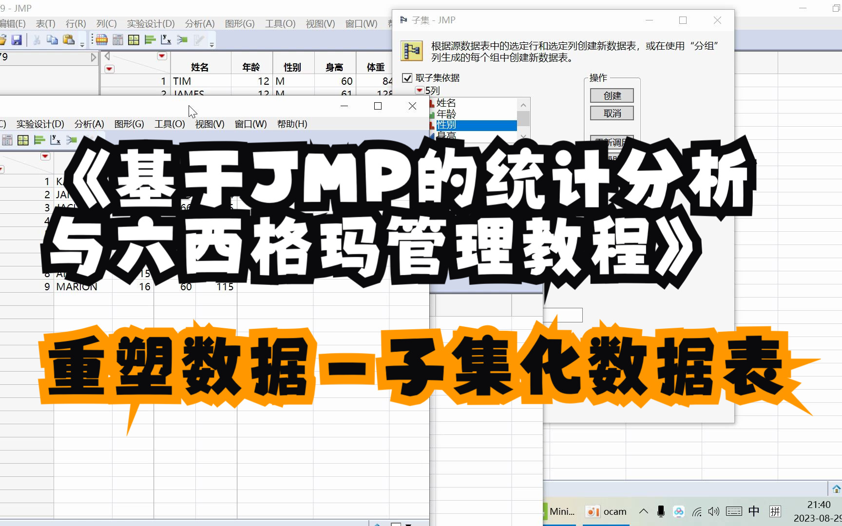 [图]第29节 重塑数据_子集化数据表《基于JMP的统计分析与六西格玛管理教程》